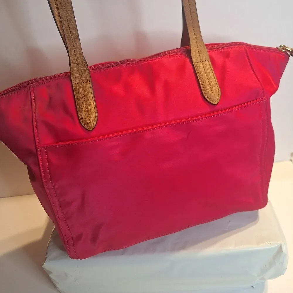 Michael Kors Kelsey Pink Nylon Large Tote Handbag